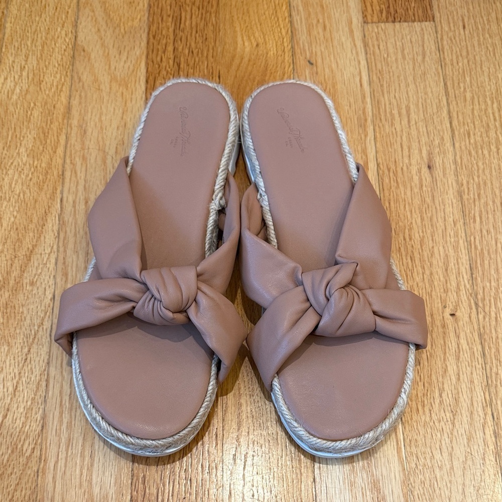 Universal Thread Women's Brown Knotted Espadrille Slides